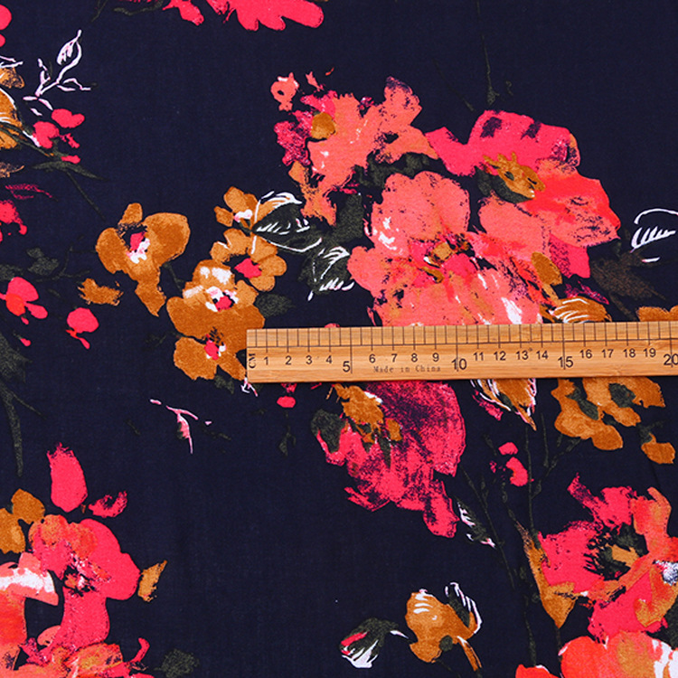 Fábrica de Shaoxing impresión digital floral viscose rayon Challis tela