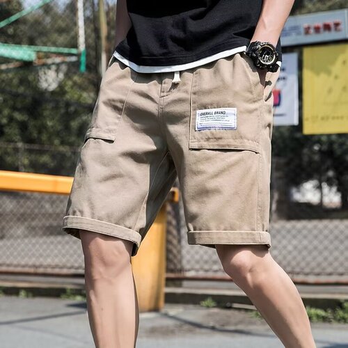 Korean version men's summer sport work pants five-pocket casual youth stylish mid-rise pants trendy