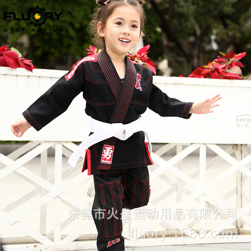 FLUORY fire barrier Brazilian judo clothing women's cute embroidered BJJ GI judo clothing courage training clothing children