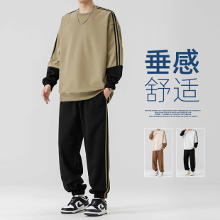 Cross-border foreign trade wholesale 2024 Wei Yi suit men's spring and autumn crew neck sportswear autumn a casual coat tide [