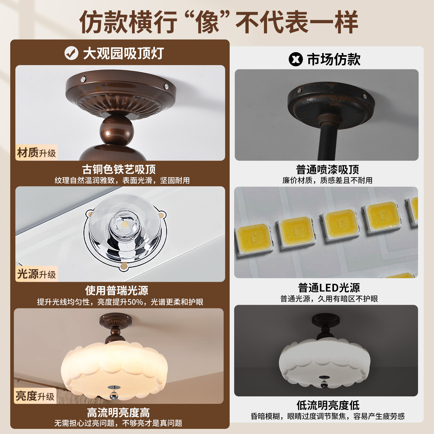 Luz de techo de dormitorio medieval francesa protección de ojos luz de la habitación de niños nueva cálida luz de techo de dormitorio principal 357L