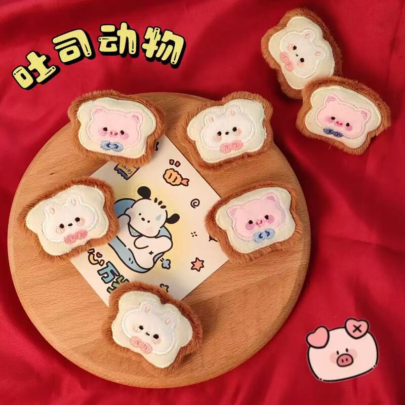 New Cute Creative Clog Shoe Decoration Accessories Brooch Cartoon Toast Bread Plush Bow Tie Bunny Piglet Accessory