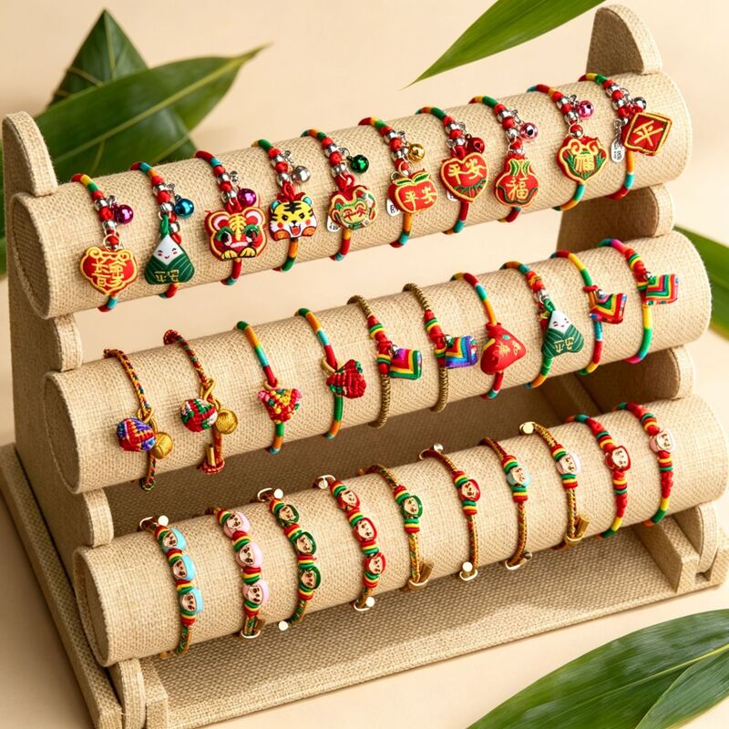 Dragon Boat Festival Colorful Rope Handmade Woven New Style Bracelets and Wristbands for Men, Women, Babies, and Children, Small Zongzi Five-Color Thread Wholesale Dragon Boat Festival Colorful Rope Handmade Woven New Style Bracelets and Wristbands for Men, Women, Babies, and Children, Small Zongzi Five-Color Thread Wholesale