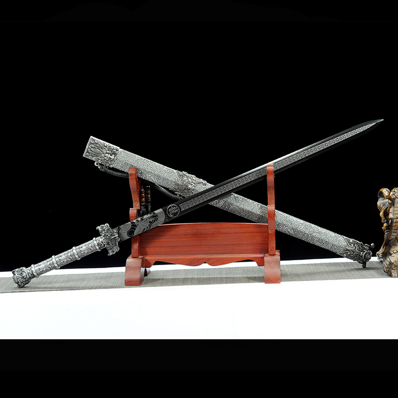 冰魄剑一体长款刀剑龙泉八面汉剑真剑古风宝剑锰钢秦剑摆件未开刃