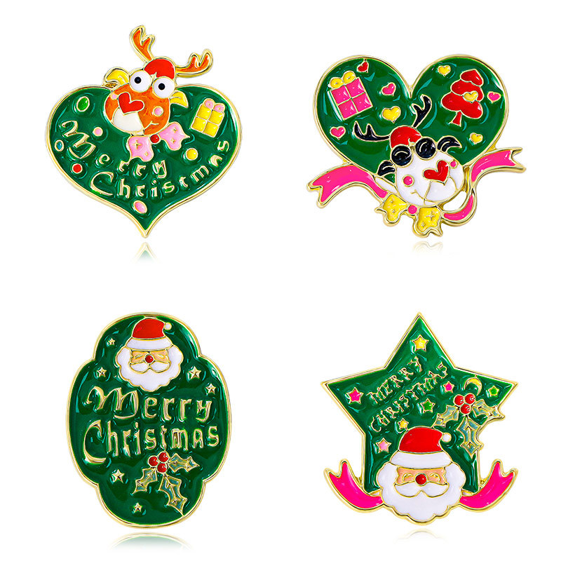 Cartoon Christmas cute brooch for men and women