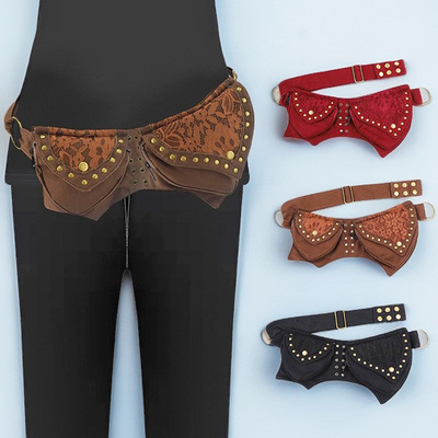 新款外贸复古金属腰包户外休闲运动手机零钱收纳包女款可调节胸包