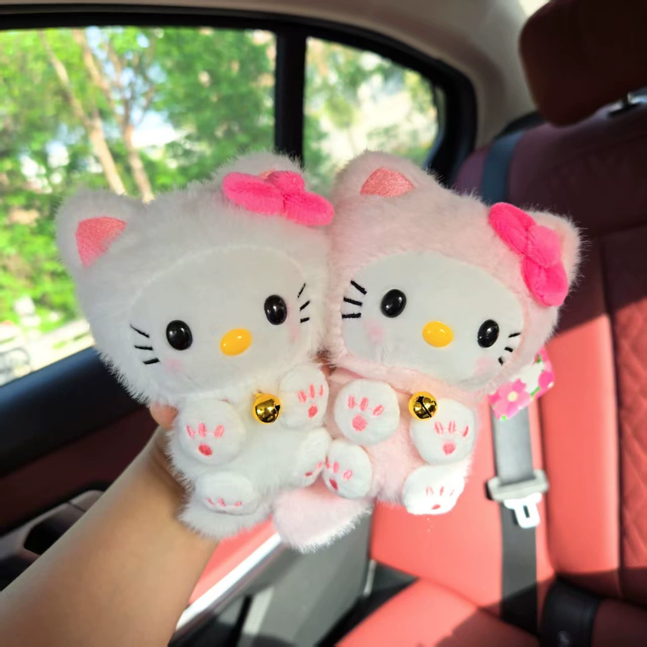 Плюшевый брелок (Hello Kitty) подвеска-кукла для сумки, 2 цвета и варианты цепочки, 50 г