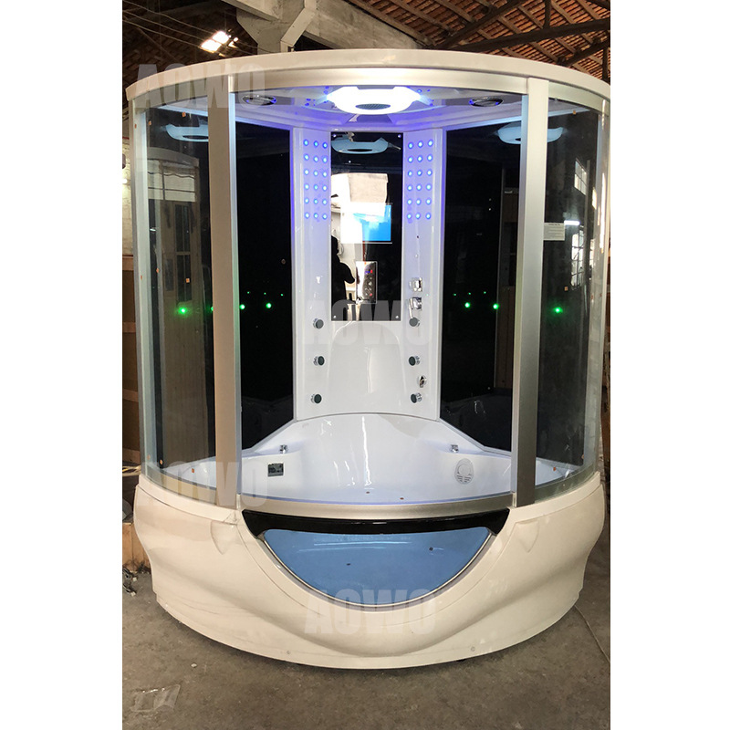 Sala de vapor húmeda en forma de abanico Sala de ducha de vapor de 1,5 m Sala de ducha integrada Sauna Sala de vapor de sudor