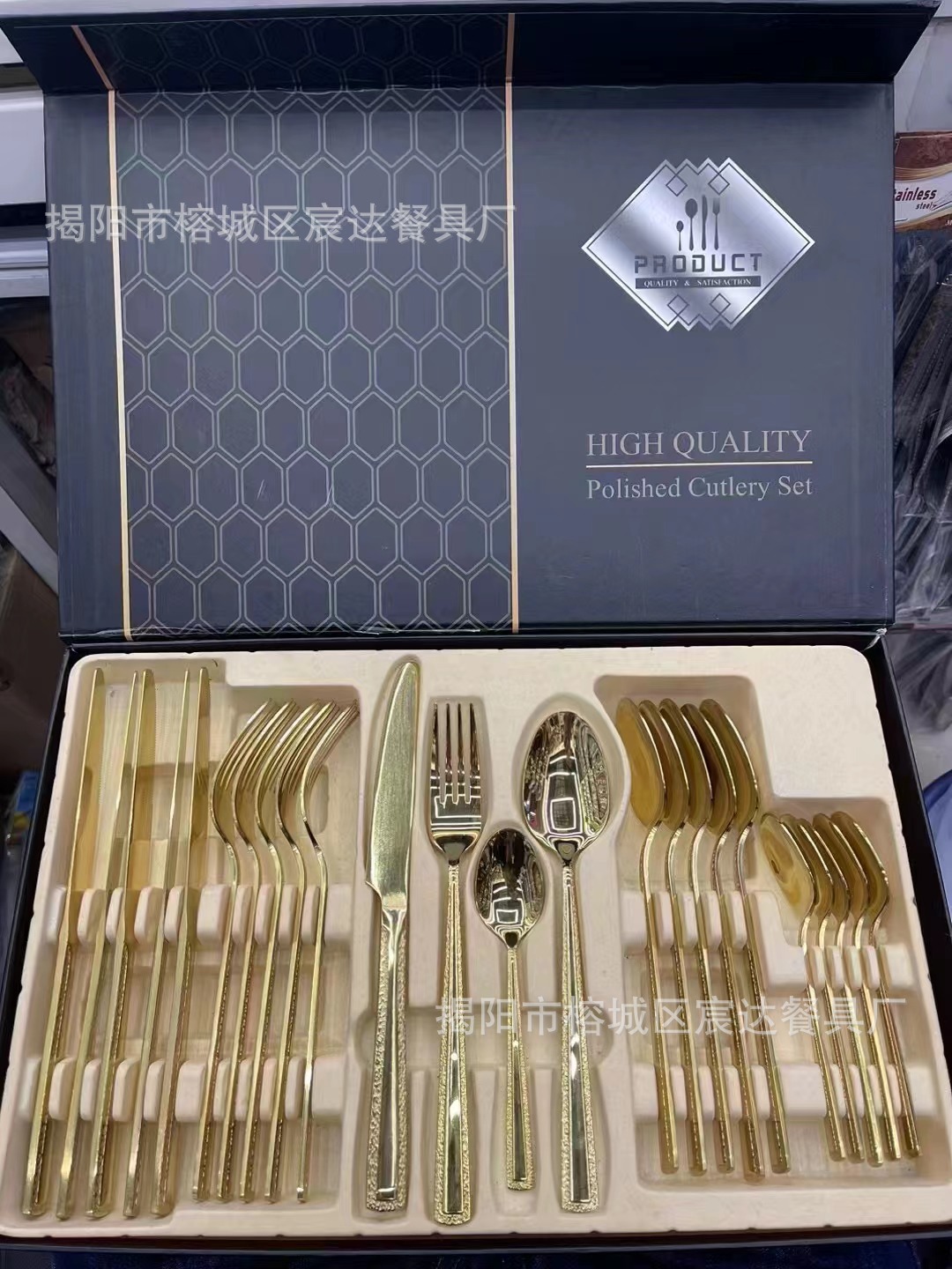 24PC en ambos lados del patrón de piedra de celebridad de Internet-Oro