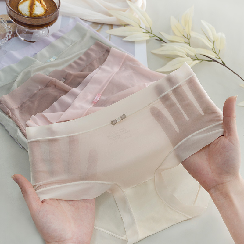 Women's Ultra-Thin Ice Silk Seamless Sexy Breathable Pure Desire Briefs with Silk Crotch, Quick-Dry, Lightweight for Summer Women's Ultra-Thin Ice Silk Seamless Sexy Breathable Pure Desire Briefs with Silk Crotch, Quick-Dry, Lightweight for Summer