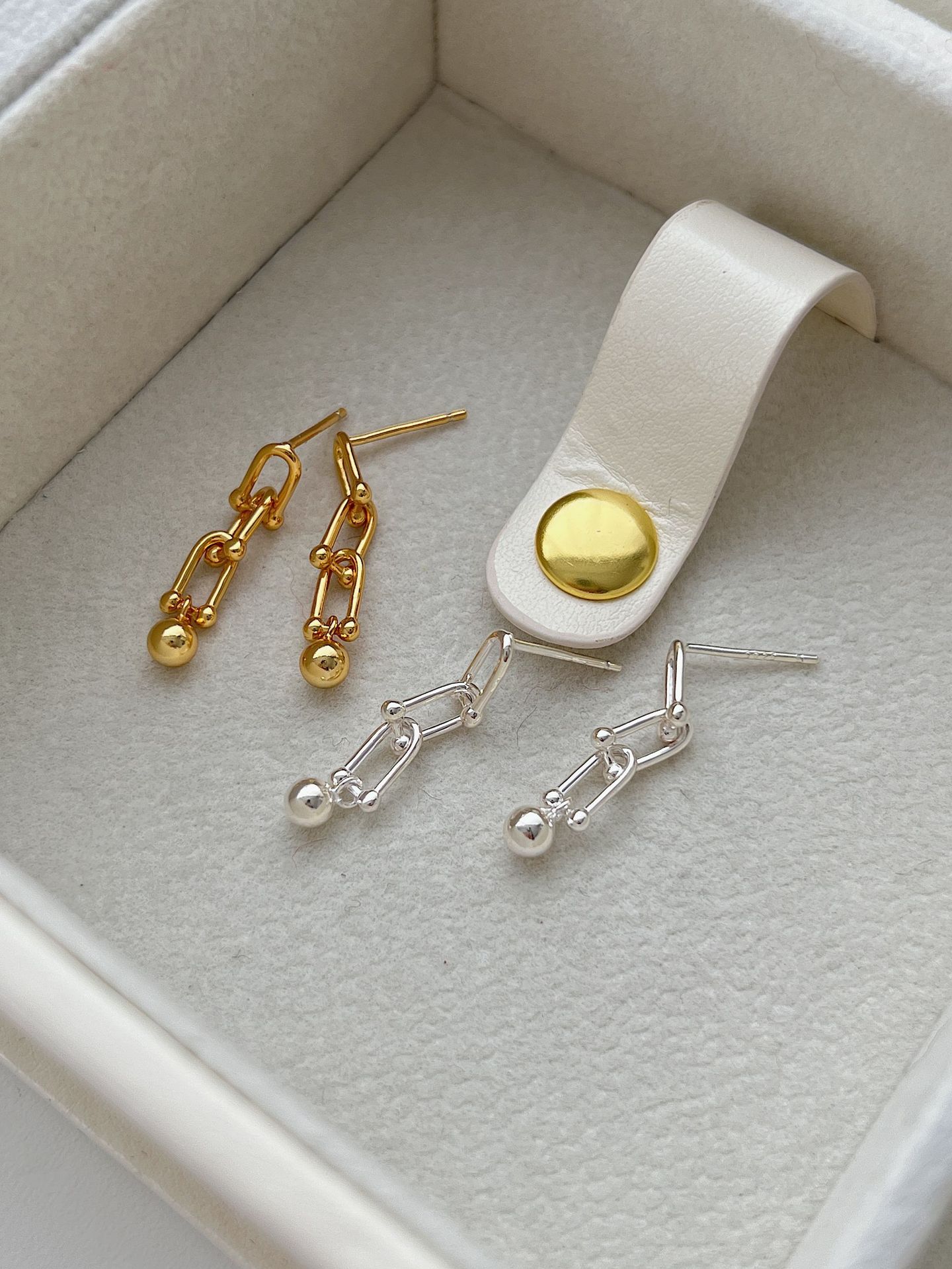 1 Pair 925 Sterling Silver Geometric Round Drop Earrings display picture 5