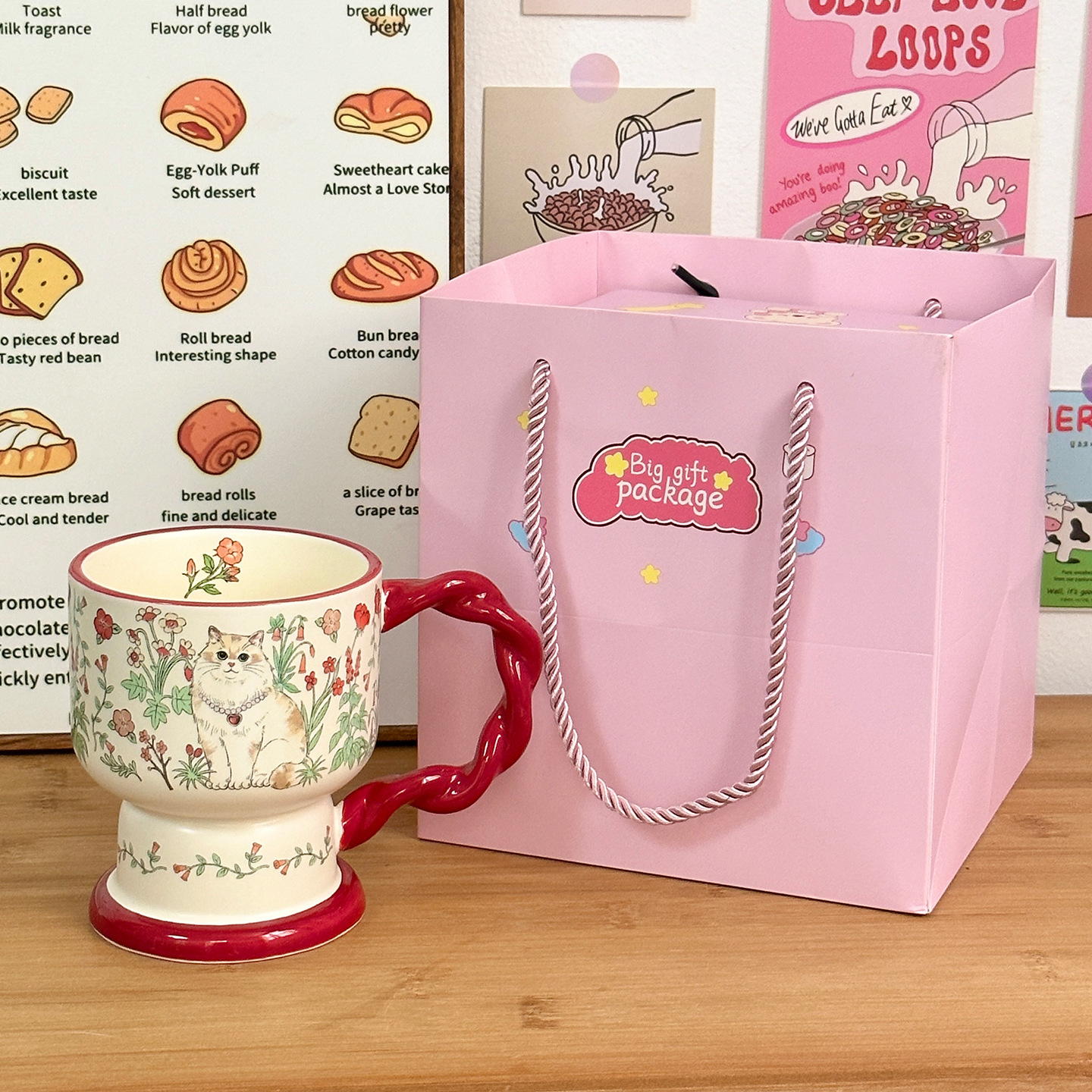 Tazas de cerámica con cucharas lindas copas de regalo de cumpleaños tazas de agua para niñas tazas de café de pareja de alto valor