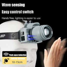 LED头灯强光远射可充电防水超亮头戴式夜钓灯矿灯超长续航手电筒