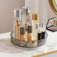 Shuangqing Luxury Silver Dressing Table Multi-function Single-layer Storage Rack Bathroom Living Room Rotating Storage Organizer 3426