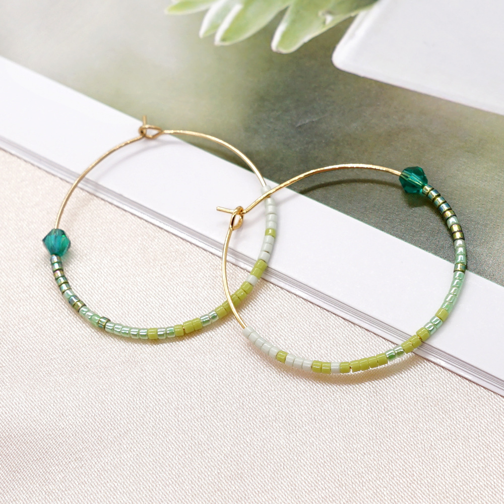 Fashion Geometric Glass Metal Earrings