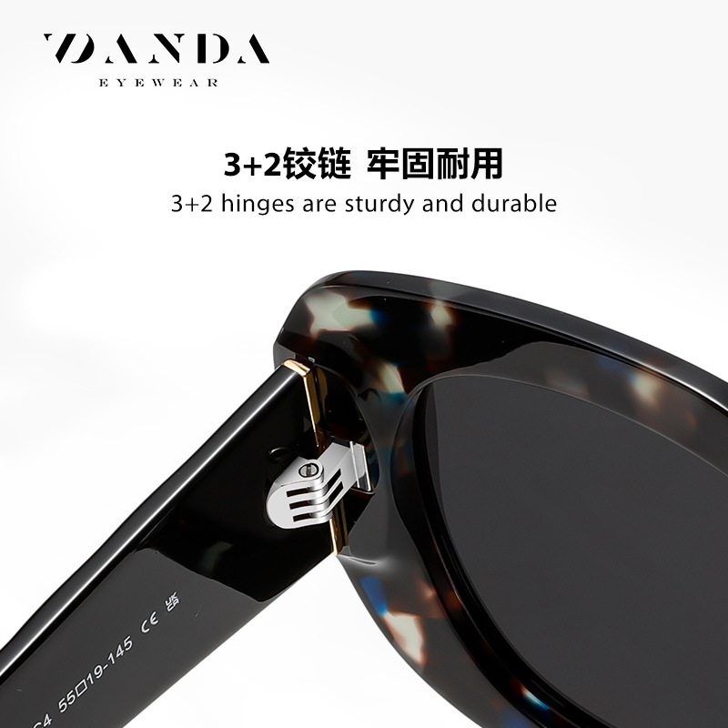 Gafas de sol de montura grande con sentido premium para mujeres europeas y americanas S32121 Gafas de sol polarizadas con placa anti-ultravioleta de tendencia retro