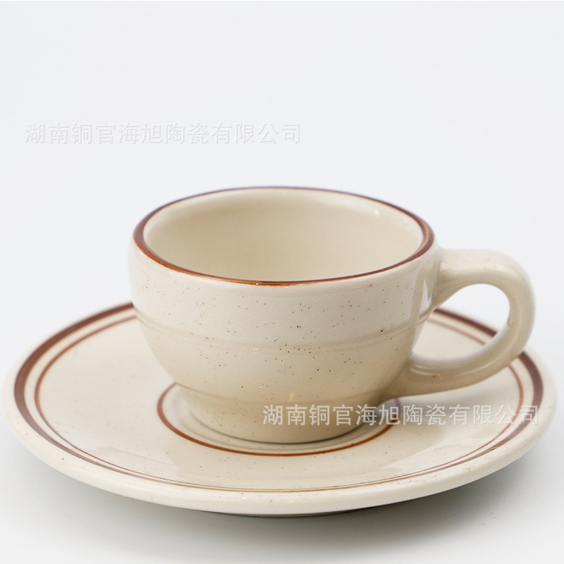 손으로 그린 ​​갈색 가장자리 참깨 도트 작은 크기 90ml