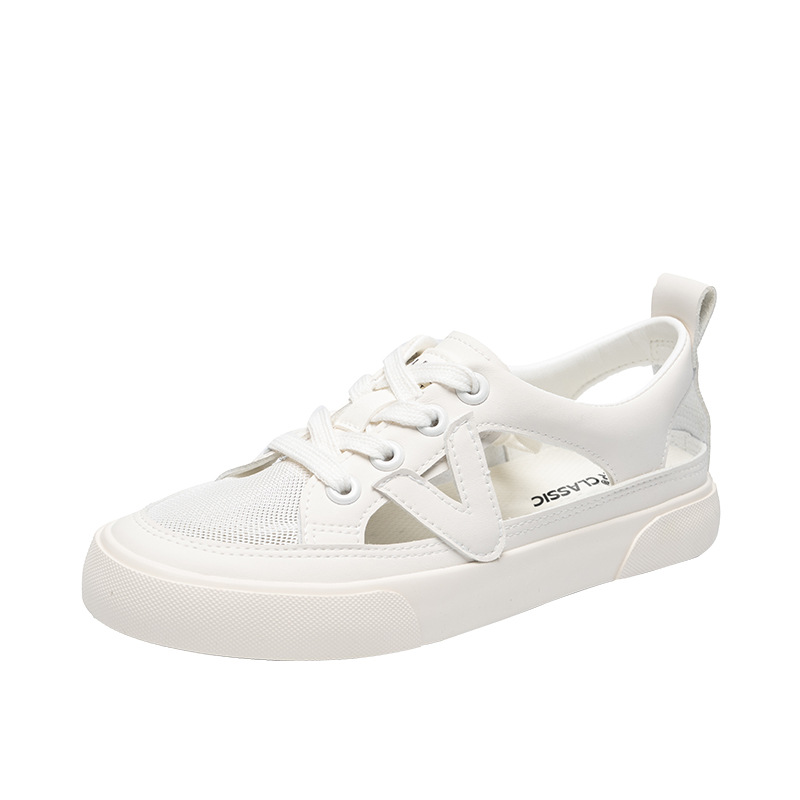 Giày sneaker nữ ZHR cổ thấp dáng thể thao, chất liệu lưới thoáng khí, đế nhẹ, phong cách mùa hè — CS73E màu be