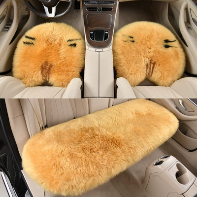 Plush Real Fur One-piece — Wool pad - little-orange-three-piece-set
