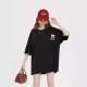 2025 Summer New Loose Cartoon Printed Rest Slim Crewneck Top Women's T-Shirt ISN Cross-border Korean Style