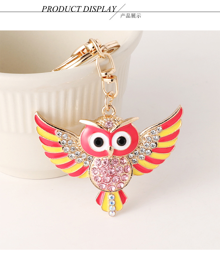 New Style Alloy Owl Unisex Bag Pendant Keychain display picture 2