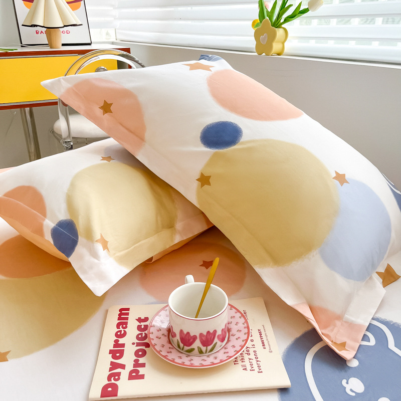 Funda de almohada fresca pequeña de algodón puro Un par de fundas de almohada para el hogar individuales 48x74cm Funda interior de núcleo de almohada de algodón Student 4