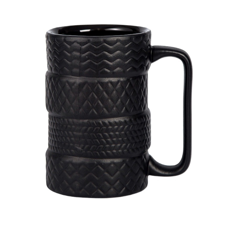 Taza creativa Taza de agua de cerámica de gran capacidad Taza nueva exótica Taza de neumáticos de cerámica Venta al por mayor Suministro exclusivo transfronterizo