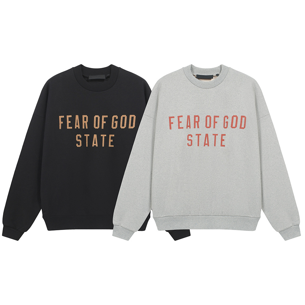 24FW FOG ESSENTIALS de doble línea de estilo americano de otoño y invierno con camisa de cuello redondo de pareja de moda para hombres y mujeres