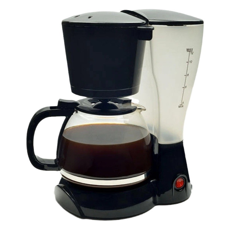 Cafetera doméstica de 1.2 litros, estilo americano, de goteo, pequeña, de vidrio, eléctrica, estilo ins.