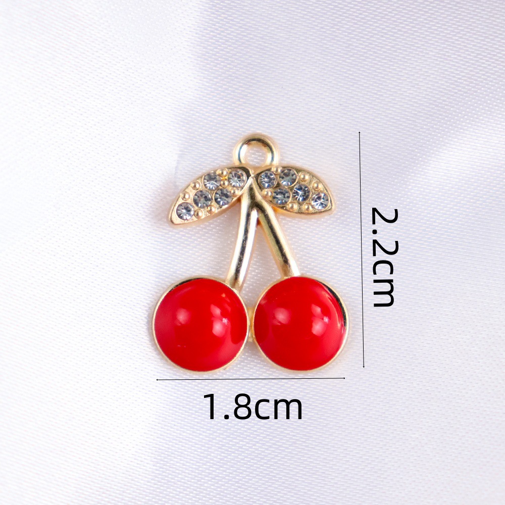 Colgante de frutas de aleación con gota de aceite, DIY pulseras y pendientes