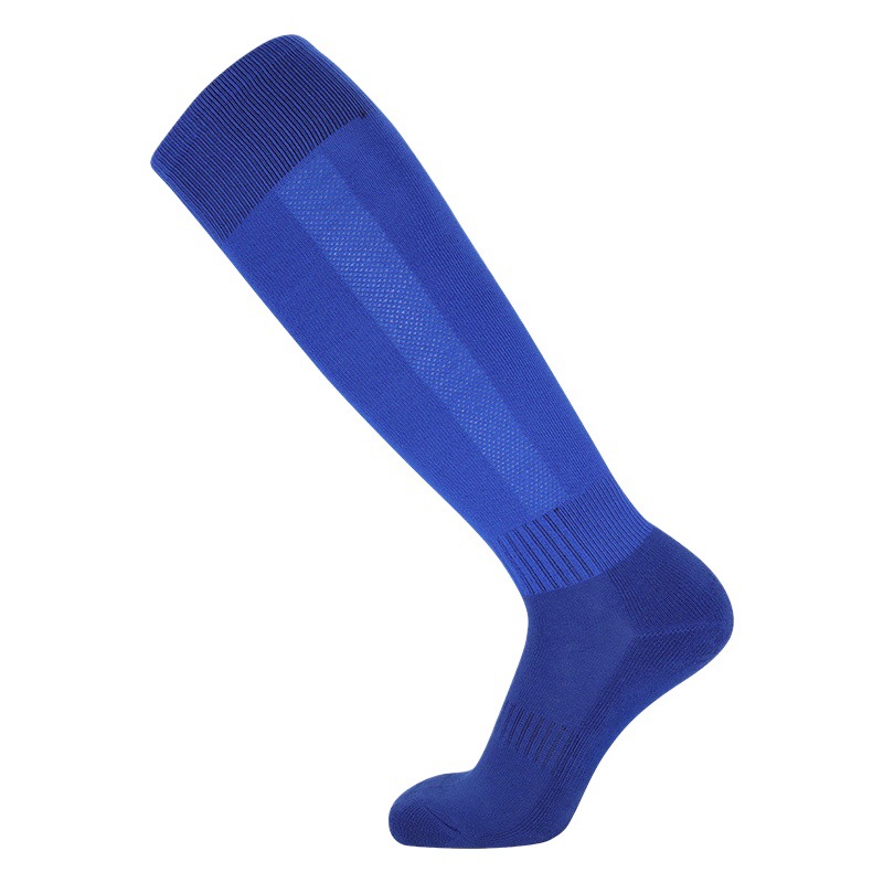 Calcetines de fútbol profesional de color sólido medias antideslizantes para hombres calcetines deportivos inferiores de toalla absorbente de sudor sobre la rodilla calcetines altos al por mayor