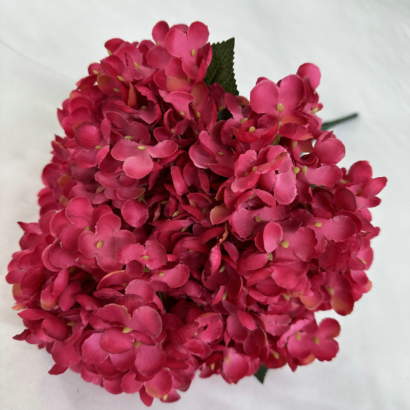 5頭の梅宇のアジサイのシミュレーションの花の単枝の大きいアジサイの結婚式場は装飾の花の列を飾って毛布の造花を磨いています。|undefined
