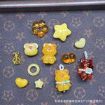 二代蜜蜡小熊吊坠配饰焦糖金珀小熊diy配件厂家批发小红书网红款