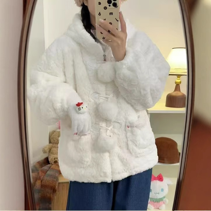 (2개) 겨울 새로운 귀여운 후드 따뜻한 부드러운 왁스 같은 게으른 코트