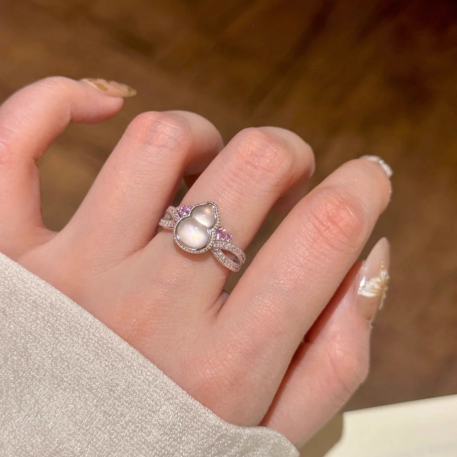 Pink Lady Designer Ring Eis Transparenter Kürbis Diamant Ring_voghion.com