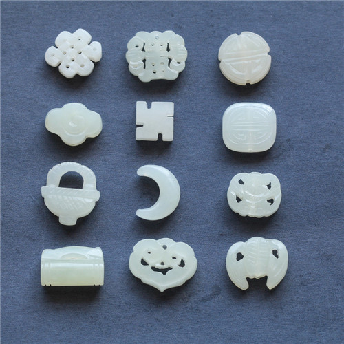 Cui's Jade Industry Hetian Jade Cloud Back Cloud DIY Handmade Accessories and Components Wholesale at Factory Price, Chinese Style Ornaments