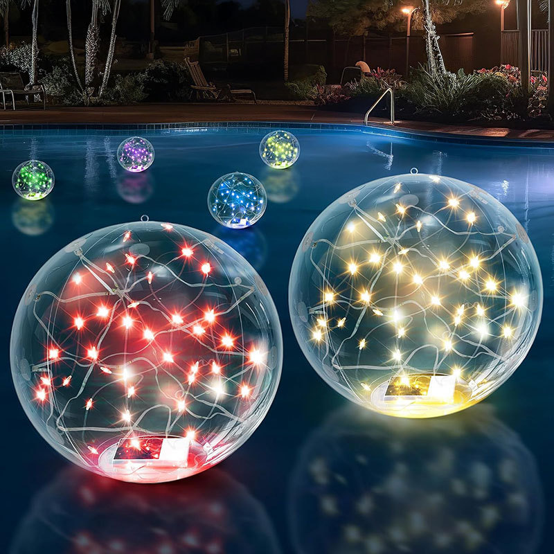 Colorful Floating Water Lights, Solar-Powered Floating Pool Lights, Inflatable Rgb Light-Emitting Balls, Transparent Round Balls, Super Bright Colorful Floating Water Lights, Solar-Powered Floating Pool Lights, Inflatable Rgb Light-Emitting Balls, Transparent Round Balls, Super Bright