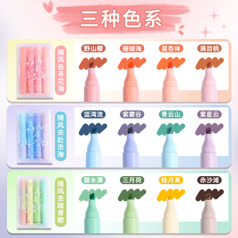 Wenxi caja de resaltador pincel de color pincel de pintura de gran capacidad pincel de tareas pincel de marca mayorista