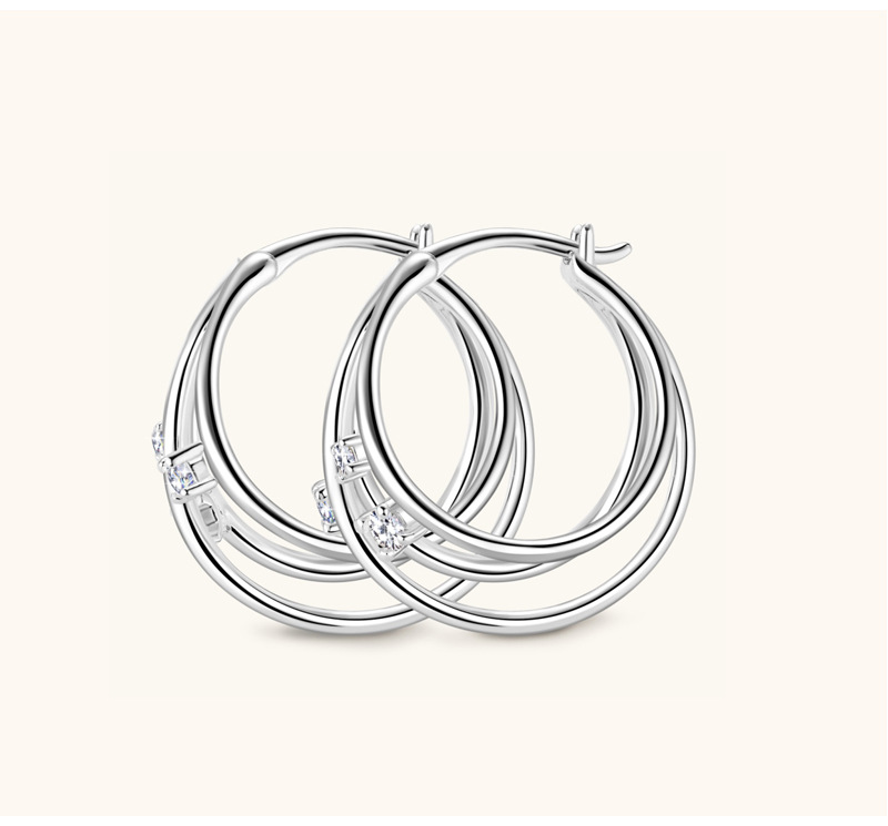 Moissanite Inlay Material Earrings Classification 1 Pair Quantity 1 Pair 925 Sterling Silver Moissanite Solid Color Earrings