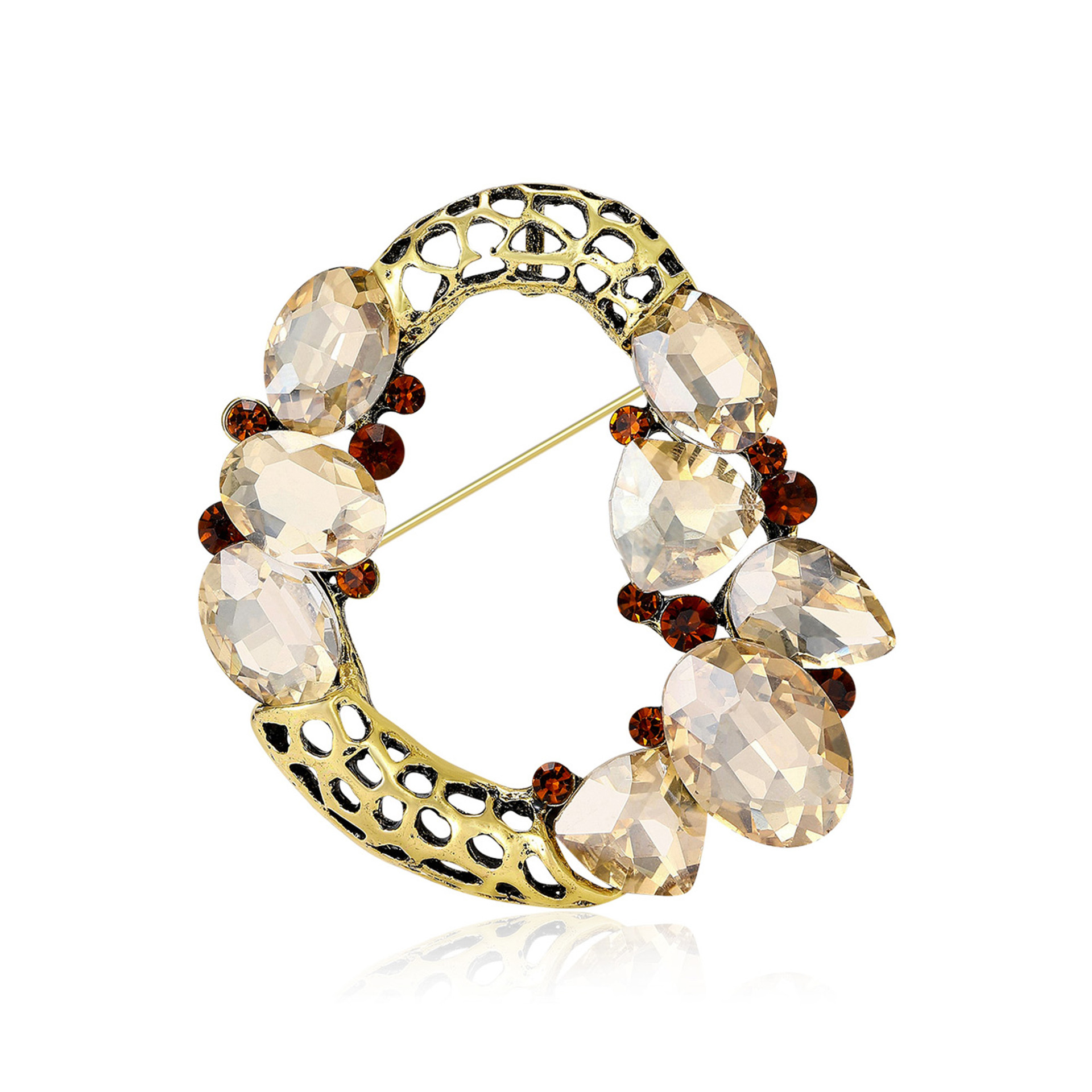 Spilla vintage donna, spilla con perle e cristalli per sciarpa abito_voghion.com