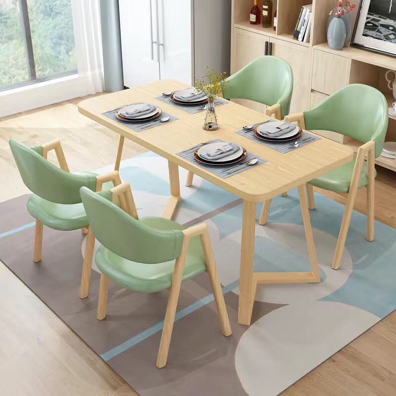 Mesa de comedor nórdica, mesa de comedor rectangular moderna y simple para casa pequeña
