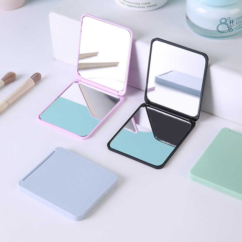Mirror Folding Makeup Mirror Portable Double-sided Flip Student Dormitory Square Gift Small Mirror For Women