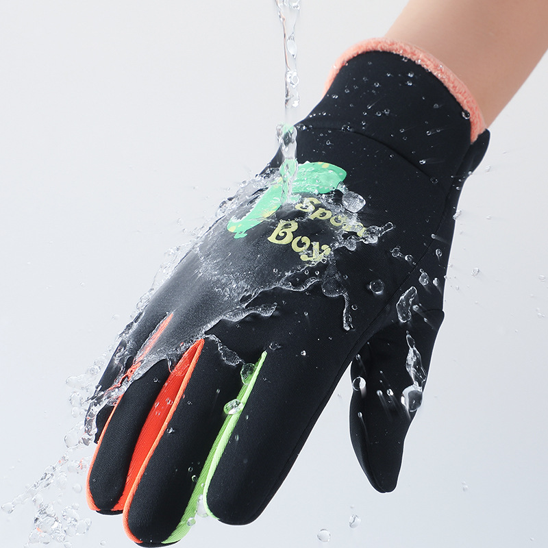 Guantes DE LOS NIÑOS dibujos animados luminoso deportes al aire libre caliente y niñas invierno nieve a prueba viento impermeable