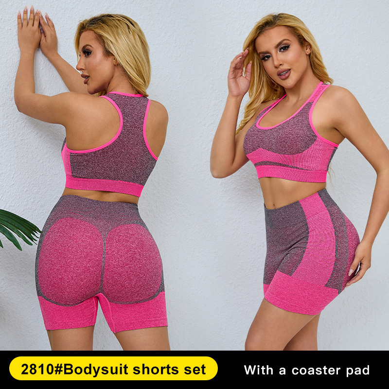 Cross-Border New High-Elastic Shock-Proof Sports Underwear Push-Up Bra Boxer Hip Shorts Vest Suit Wholesale