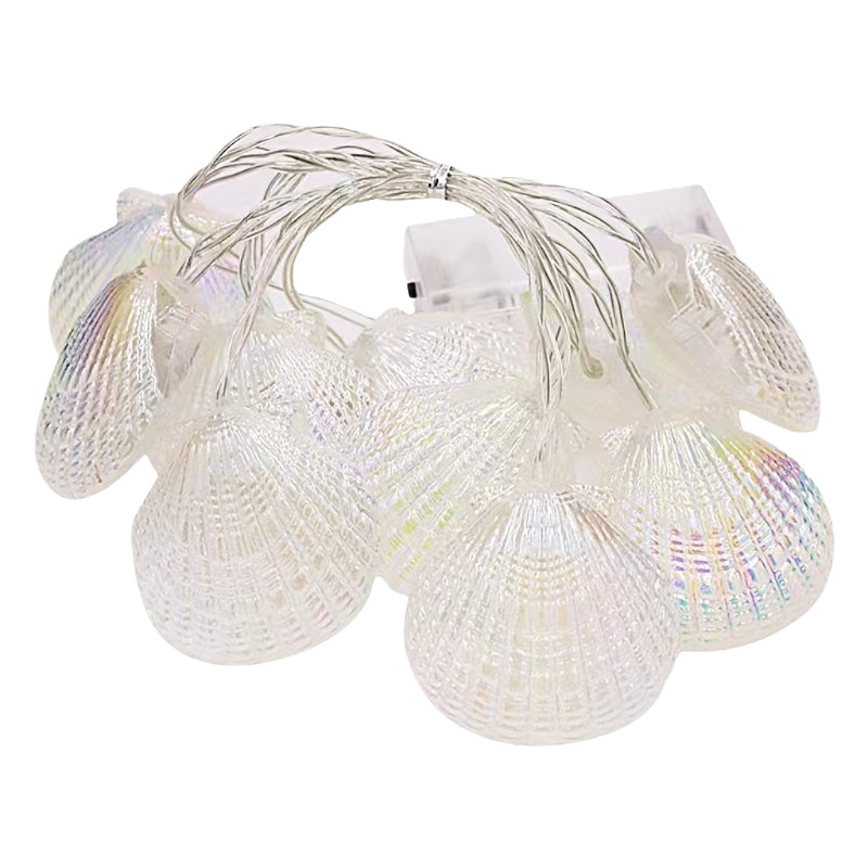 Conchas pintadas LED transfronterizas, estrellas de mar, luces de concha, cadenas de luces, puestos de mercado nocturno de alto valor, luces ambientales, luces de camping