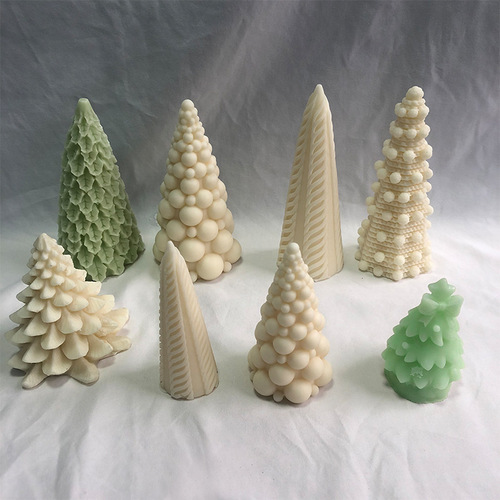 New Christmas tree scented candle silicone mold diy Christmas tree plaster ornaments scented candle mold