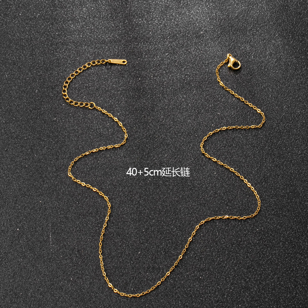 FUENTE Fábrica DIY collar de acero de titanio mujer o-cadena chapado en oro real de 18K No se desvanece Cadena de hueso de serpiente cadena cubana cadena Lisa masculina