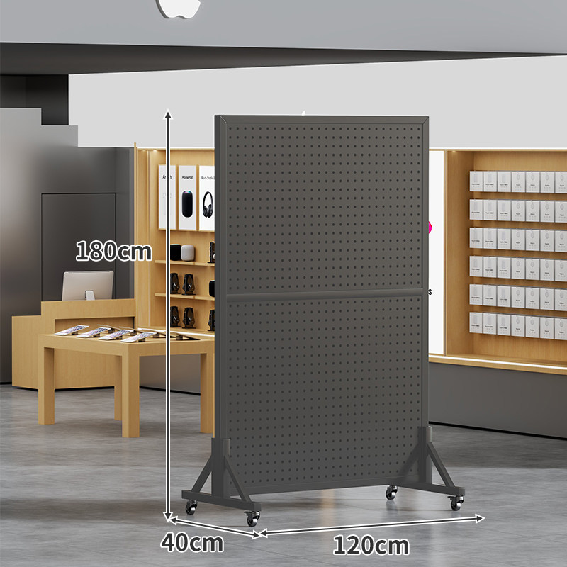 Exhibidor de Panel Perforado Móvil Vertical para Tiendas y Supermercados