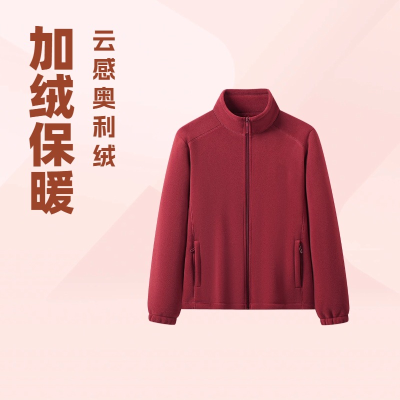 Autumn and Winter New Style Fleece-Lined Thickeneded Anti-Static Austrian Velvet Men's and Women's Outdoor Warm Fleece Liner Casual Stand-Up Collar Sweatshirt