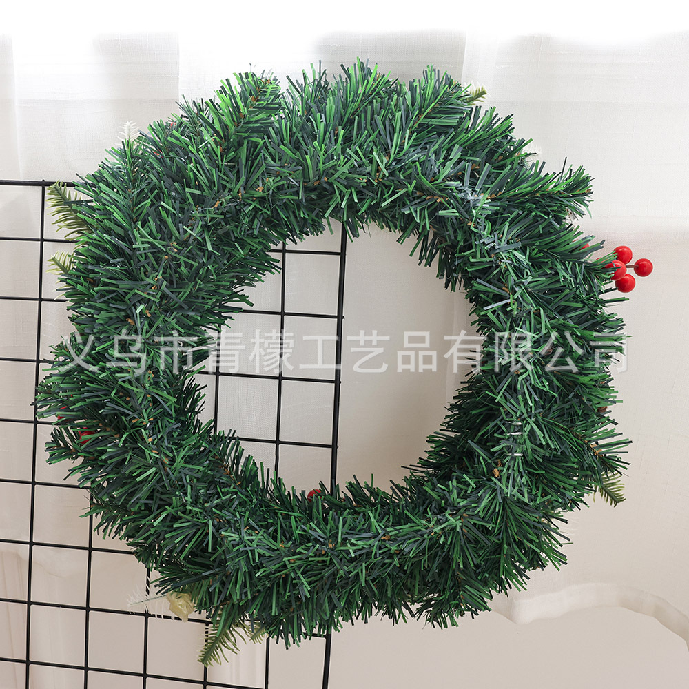 Nuevas guirlas de pino de Navidad vinas de Navidad decoración de fruta roja hecha a mano PVC guirlas de Navidad decoración de fiestas